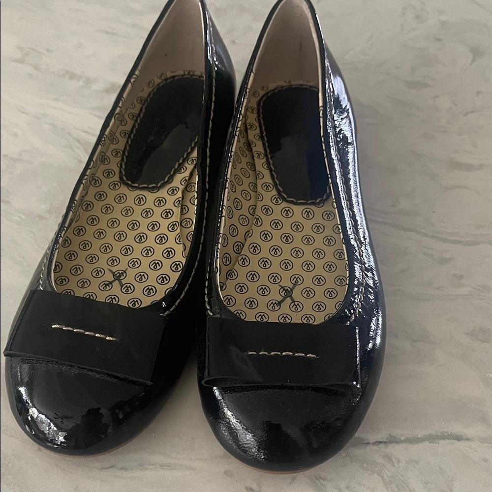 Martin + Osa black patent leather bow ballet flats size 7 - Picture 2 of 16